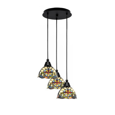 Array 3 Light Medium Pendant 13.5 Inch Wide by Toltec - 1818-MB-13.5