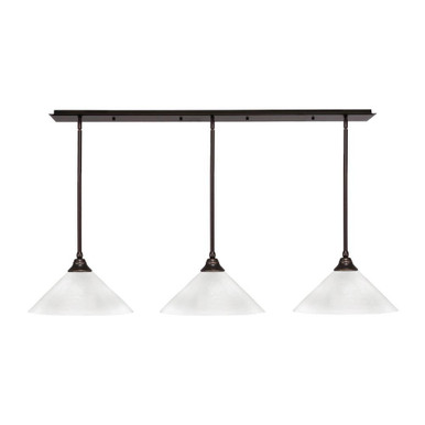 3 Light Stem Hung Linear Pendalier 9.25 x 56 Inch by Toltec 48-BN-2161 - 48-BN-2161