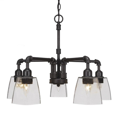 Vintage 5 Light Medium Transitional Chandelier by Toltec - 285-DG-461