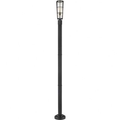 Helix 1 Light Outdoor Post Mounted Fixture 93 x 6 In by Z-Lite - 591PHB-567P-BK
