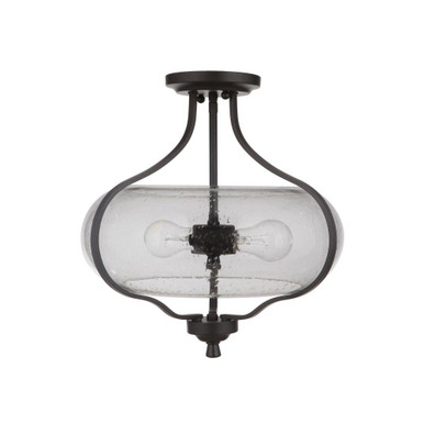 Serene 2 Light 15.25 Inch Wide Semi Flush Mount by Craftmade - 49952