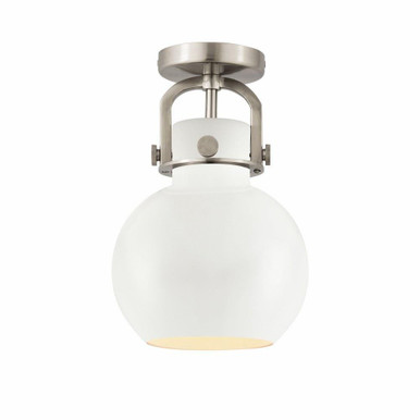 Newton Sphere 1 Light 8 Inch Wide Steel Flush Mount by Innovations - 410-1F-M410-8