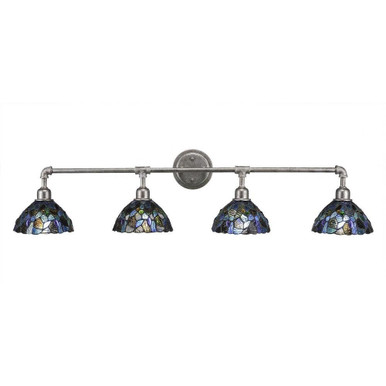 Vintage 4 Light Vanity Light 11.5 Inch Tall by Toltec - 184-AS-9955