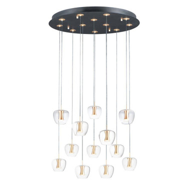 Newton 30W 12 LED Light Large Pendant by ET2 - E24167-18BKGLD