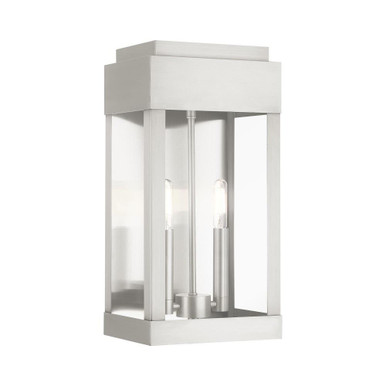 York 2 Light Outdoor Wall Lantern 16.25 Inch Tall by Livex - 21235