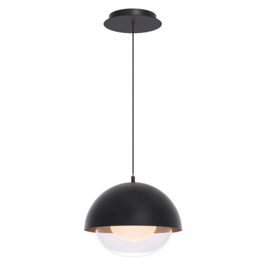 Dome 8.1W 10 LED Pendant 8 Inch Tall and 10 Inch Wide by dweLED - PD-37310-BK/GO
