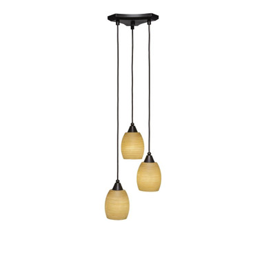 Europa 3 Light Small Pendant 10.75 Inch Wide by Toltec - 28-1075-8-