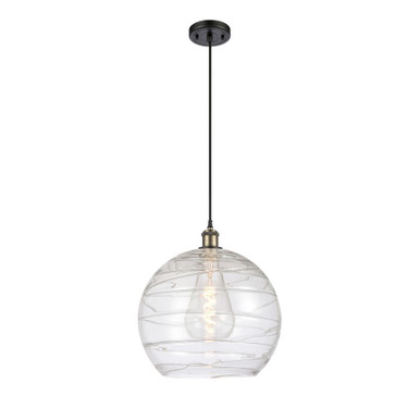 Athens Deco Swirl 1 Light Cord Hung Mini Pendant 15.13X13.75 by Innovations - 516-1P-G1213-14
