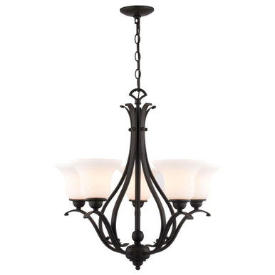 Monrovia 5 Light Chandelier 25.5 Inch Tall and 26 Inch Wide by Vaxcel - H0319