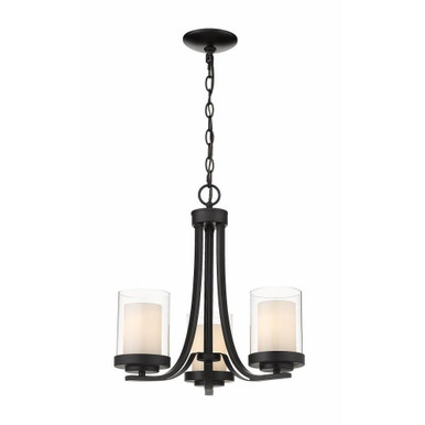 Willow 3 Light Chandelier 16 Inch Wide by 17.5 Inch High by Z-Lite - 426-3C-MB