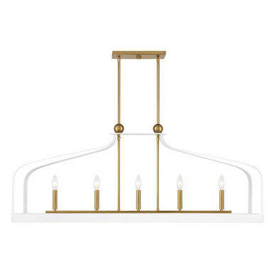 Sheffield 5 Light Small Linear Chandelier by Savoy House - 1-7804-5