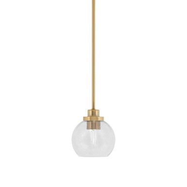 Odyssey 1 Light Stem Hung Mini Pendant 5.75 Inch Wide by Toltec - 2601-NAB-4100