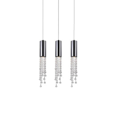 Extended 3 Light Cluster Linear Chandelier by CWI - 5081P20C-RC