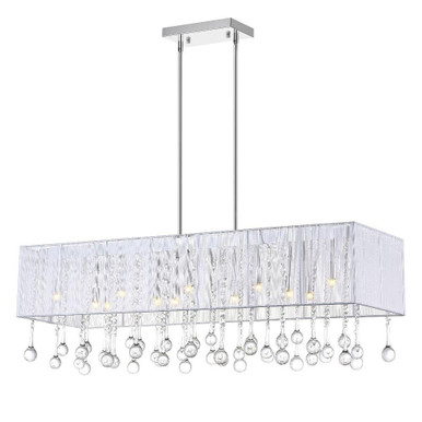 Water Drop 14 Light Oversized Linear Chandelier by CWI - 5005P40C(W-C)
