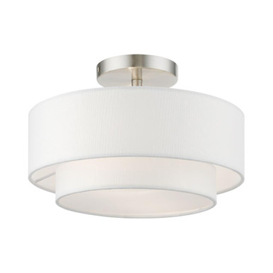 Meridian 2 Light 12 Inch Wide Semi Flush Mount by Livex - 47151-91
