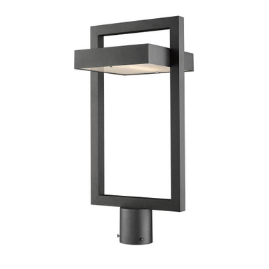 Luttrel 12W 1 LED Outdoor Post Mount Lantern 10.5 x 21.63 In by Z-Lite - 566PHBR-BK-LED