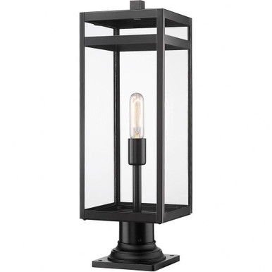 Nuri 1 Light Outdoor Pier Mount In Outdoor Style by Z-Lite - 596PHBR-533PM-BK