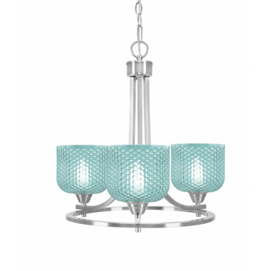 Paramount 3 Light Up Chandelier 17 Inch Tall and 17 Inch Wide by Toltec - 3403-BN-4612