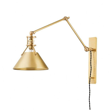Metal No. 2 1 Light Wall Sconce 45 Inch Tall by Hudson Valley - MDS953-AGB