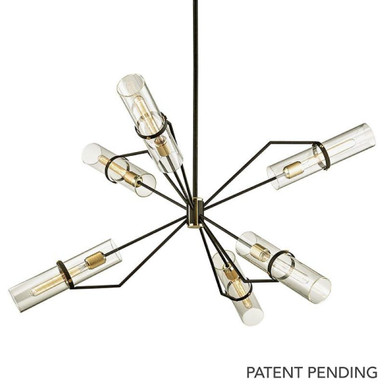 Raef 6 Light Chandelier 27.25 Inches Tall and 50 Inches Wide by Troy - F6318-TBZ/BBA