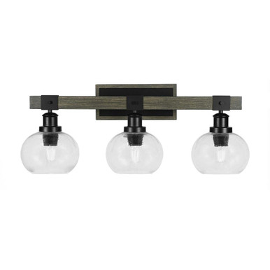 Tacoma 3 Light Steel Vanity Light 26.75 Inch Length by Toltec - 1843-MBDW-202