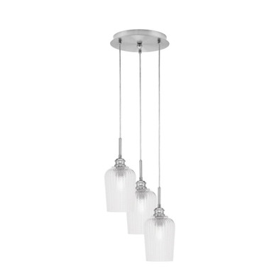 Array 3 Light Small Pendant 13.5 Inch Tall by Toltec - 1816-BN-10