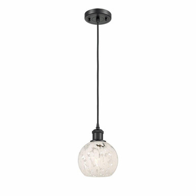 White Mouchette 1 Light Cord Hung Mini Pendant by Innovations - 516-1P-G1216-6