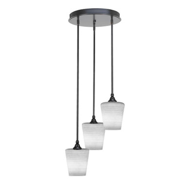 Empire 3 Light Matrix Glass Medium Pendant 15 Inch Wide by Toltec - 2143-15-1225