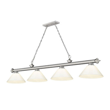 Cordon 4 Light Billiard 14.75 x 14 Inch by Z-Lite 2306-4BN-PWH - 2306-4BN-PWH