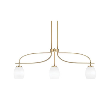 Cavella 3 Light Linen Glass Island Pendant 37.25 Inch Length by Toltec - 3936-615