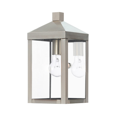 Nyack 1 Light Clear Glass Outdoor Wall Lantern 12.75 In Tall by Livex - 20582-91