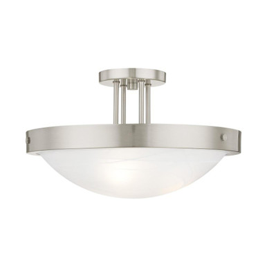New Brighton 3 Light 16.5 Inch Wide Semi Flush Mount by Livex - 73956