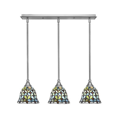 3 Light Stem Hung Linear Pendant 7.5 x 26.75 Inch Length by Toltec  - 25-BN-9965