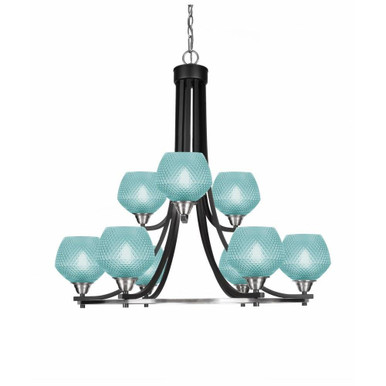 Paramount 9 Light Up Chandelier 27.25 Inch Tall X 31.5 Inch Wide by Toltec - 3409-MBBN-4622