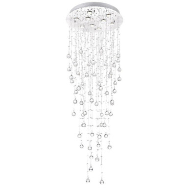 Rain Drop 9 Light 47 Inch Tall Flush Mount by CWI - 6601C24C(H:47)