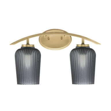 Kurve 2 Light Textured Glass Vanity Light by Toltec - 3722-NAB-42