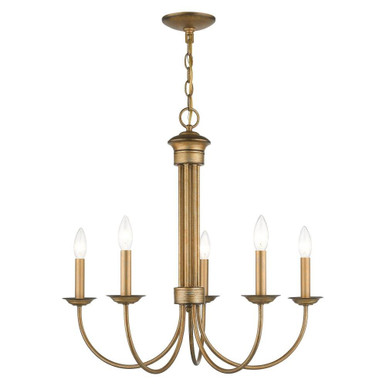 Estate 5 Light Chandelier 24 Inches Tall and 25 Inches Wide by Livex  - 42685-48