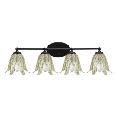 Capri 4 Light Vanilla Glass Vanity Light 32.5 Inch Wide by Toltec - 5914-325925