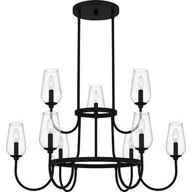 Viscount 9 Light Chandelier 23.75 Inch Tall and 36 Inch Wide by Quoizel - VSC5036MBK