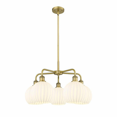 White Venetian 5 Light Medium Chandelier by Innovations 516-5CR-G1217-8 - 516-5CR-G1217-8