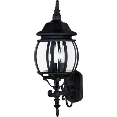 Crown Hill 3 Light Outdoor Candle Style Wall Mount 23.5 Inch Tall by Maxim - 1033BK