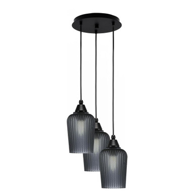 Array 3 Light Steel Medium Pendant 11.25 Inch Wide by Toltec - 1818-MB-11.25