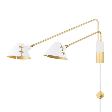 Split 2 Light Wall Sconce by Hudson Valley - KBS1752102-AGB/SWH