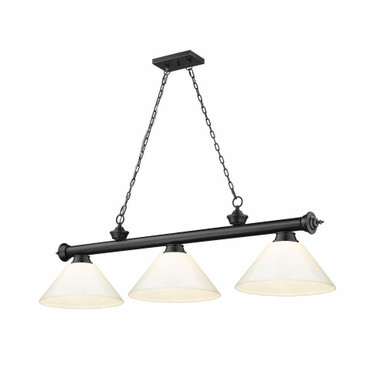 Cordon 3 Light Billiard 14.75 x 14 Inch by Z-Lite 2306-3MB-PWH - 2306-3MB-PWH