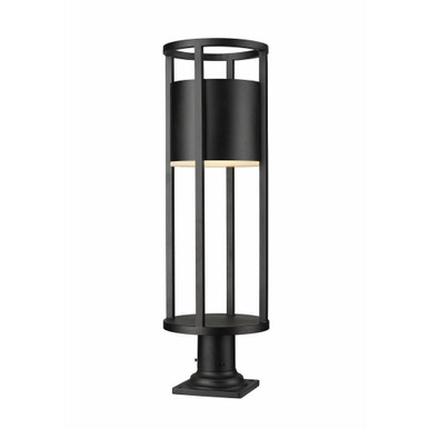 Luca 11W 1 LED Outdoor Pier Mount Light with Square Base by Z-Lite - 517PHB-533PM-BK-LED
