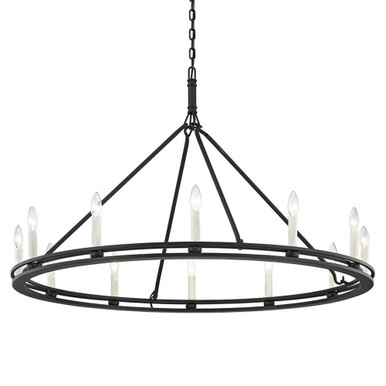 Sutton 44 Inch Twelve Light Chandelier by Troy - F6237