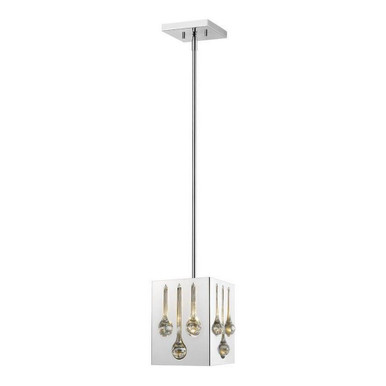 Oberon 1 Light Small Pendant by Z-Lite - 453SQMP-CH