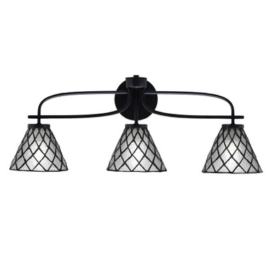 Cavella 3 Light Art Glass Vanity Light 10.25 Inch Tall by Toltec - 3913-MB-9185