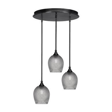 Empire 3 Light Cluster Pendalier 10 x 18 Inch by Toltec 2183-MB-4902 - 2183-MB-4902