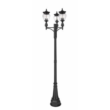 Davina 9 Light Outdoor Post Mount 115.25 x 31.5 Inches by Z-Lite - 5016PHMR-3-564P-BK